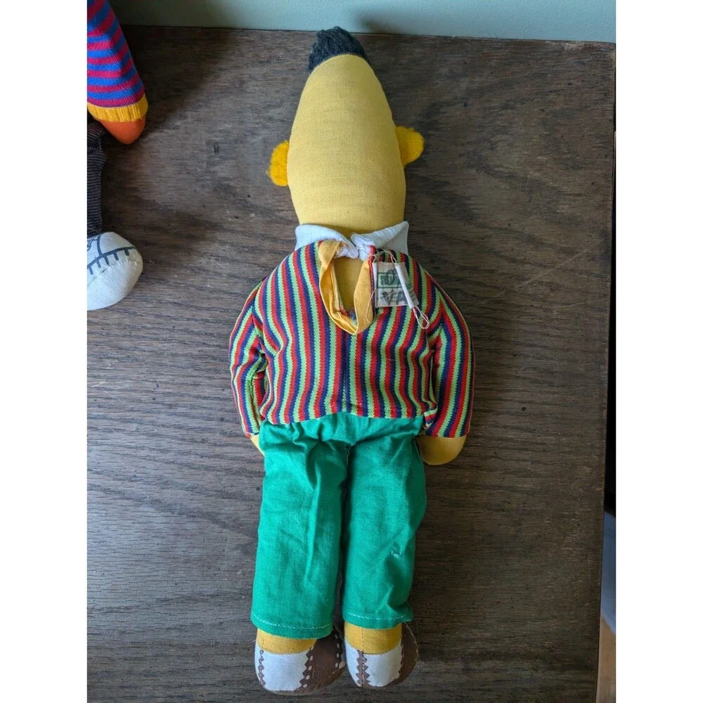 Vintage Knickerbocker Sesame Street Bert & Ernie Plush Dolls 15”